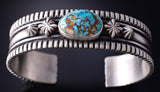Silver & Turquoise Navajo Handmade Concho Bracelet by Erick Begay 5H03A