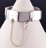 Vintage Silver & 14k Gold Navajo Handmade Link Bracelet stamped L 5K22D