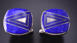 Silver & Lapis Navajo Inlay Cuff Links by TSF 3L13D