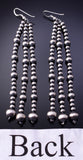 Silver 3-Strand Navajo Pearls Duster Earrings by Vangie Touchine 4L07X