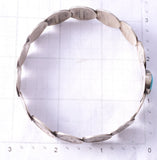 Silver & Kingman Turquoise Old Coin Navajo Bangle Bracelet by James McCabe 6F09T
