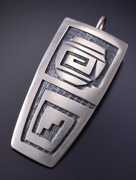 Silver Hopi Handmade Pottery Pendant by Trinidad Lucas 5J29H