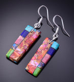 Multistone Santo Domingo Handmade Colors Earrings by Mary Louise Tafoya 3G07U