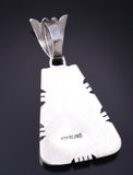 Vintage Silver Multistone Navajo Inlay Pendant 6A03X