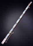 Silver & Opal Navajo Inlay Link Bracelet by Amber Tsosie 3F10D