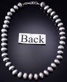 18" Silver Handmade 12mm Navajo Pearls Necklace by Bryannen Halwood 6F22W