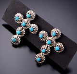 Petite Zuni Turquoise Cross Earring by Bernadette Nakastewa 3E18S