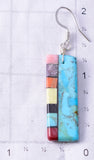 Santo Domingo Pueblo (Kewa) Turuqoise Multistone Long Earrings Mary Tafoya 6D22F