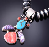 MulitStone Insect Pendant Navajo Handmade 3J22Y