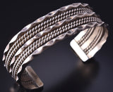 Vintage Silver Navajo Handmade Rivers Navajo Bracelet 5F10C