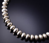 18" Silver Handmade 11mm Navajo Pearls Necklace by Louise Joe 6F22X