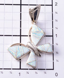 Silver & Opal Navajo Inlay Butterfly Pendant by Joanna Charlie 6J32E