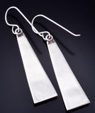 Silver Navajo Handmade Basket Design Earrings by Allen Lee 6B14B