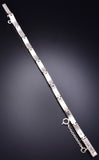 Silver & Turquoise Multistone Navajo Inlay Link Bracelet Evangeline David 6H31G