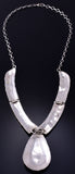 25" Silver & Pink Mussel Shell Navajo Handmade Necklace by Steve Francisco 5K22E