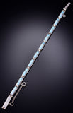 Silver & Opal Navajo Inlay Link Bracelet by Joan Charlie 6H25G
