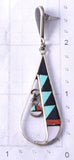 Vintage Silver Multistone Zuni Inlay Sunface Earrings by Sheryl Edaakie 5G28Z