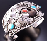 Silver & Turquoise Claw Navajo Bracelet by Jerry Thompson 4A31F