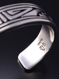Vintage Silver Navajo Handmade Basket Design Bracelet by Steven Begay 5K17E