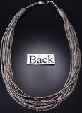 10-Strand Silver Handstrung Navajo Pearls Dream Necklace 6H25S