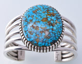 Silver & Kingman Turquoise Navajo Open Face Bracelet by Erick Begay 3H20V