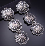 Sterling Silver Three Navajo Concho Earrings - 6K02H