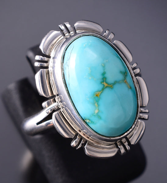 Size 6-3/4 Sonoran Gold Turquoise Navajo Ring by Norvin Johnson 6K26W