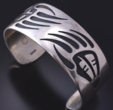 Vintage Silver Hopi Handmade Strong Bear Claws Bracelet Riley Polequaptewa 5K22B