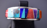Size 7 Silver & Turquoise Multistone Navajo Inlay Ring by Pamela Daniels 6F17F