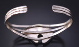 Vintage Silver & Turquoise Multistone Navajo Inlay Heartline Bear Bracelet 5H25D