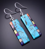Turquoise Multistone Santo Domingo Handmade Earrings by Mary Louise Tafoya 3G07S