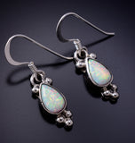 Silver & Opal Navajo Handmade Dangle Earrings by Ardel Yazzie 6J30B