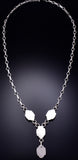 Vintage Silver & Malachite Navajo Handmade Necklace 6F22E
