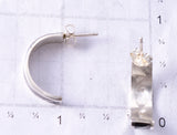 Silver & Jet Navajo Inlay Half Hoop Earrings by Roger Morgan 6D22P