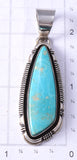 Vintage Silver & Turquoise Navajo Handmade Pendant by Leslie Yazzie 6A21W