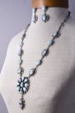 Silver & Golden Hills Turquoise Navajo Necklace & Earring Set - Eli Skeets 4L09B