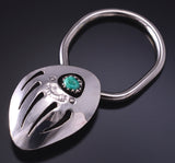 Silver & Turquoise Navajo Handmade Bear Claw Key Ring 5B14H