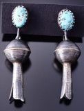 Silver & Navajo Squash Blossom Bottom Earrings by Shirley Lee 3J16S