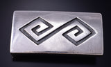 Vintage Silver Navajo Handmade Buckle stamped Kenneth Begay 5G12Q