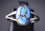 Size 7-3/4 Silver & Golden Hills Turquoise Navajo Ring Genevieve Francisco 6D27T
