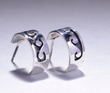 Water Design Silver Hoop Earrings by Peggy Skeets 5L09U