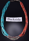 6-Strand Multistone Santo Domingo Pueblo Twirl Necklace by Mary Tafoya 6H06P