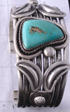 Vintage Silver & Turquoise Navajo Concho Bracelet by Mike Begay 5K10A