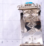Silver & Kingman Turquoise Navajo Handmade Bracelet by Brian Jones 6F17M