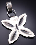 Silver Navajo Handstamped Star Concho Pendant by Roland Dixson 6H25F