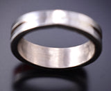 Size 10-1/2 Silver & Coral Navajo Inlay Ring by Wilbert Muskett 6D28V
