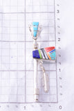 Reversible Silver Multistone Navajo Inlay Tomahawk Pendant by TSF 3L07X