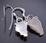 Silver & Opal Navajo Handmade Dangle Earrings by Gerald Joe 6G29M
