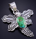 Silver & Sonoran Gold Turquoise Navajo Butterfly Pendant Jeremy Delagarito 5L26K