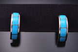 Simple and Elegant Turquoise Inlay Hoop Earring by Claresse Kylestewa 3E18Q